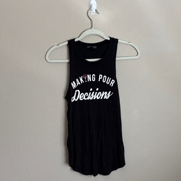 Fifth Sun Tops - Fifth Sun- Wine Black Graphic Tank Top size XS